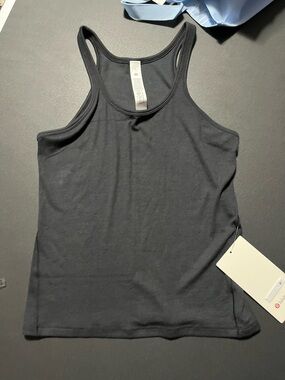 Lululemon Hold Tight Racerback Tank Black Size 6 NWT Ribbed Modal